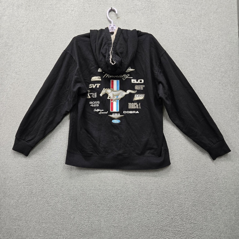 David Carey Originals Men Hoodie S Black Mustang Fleece Ford